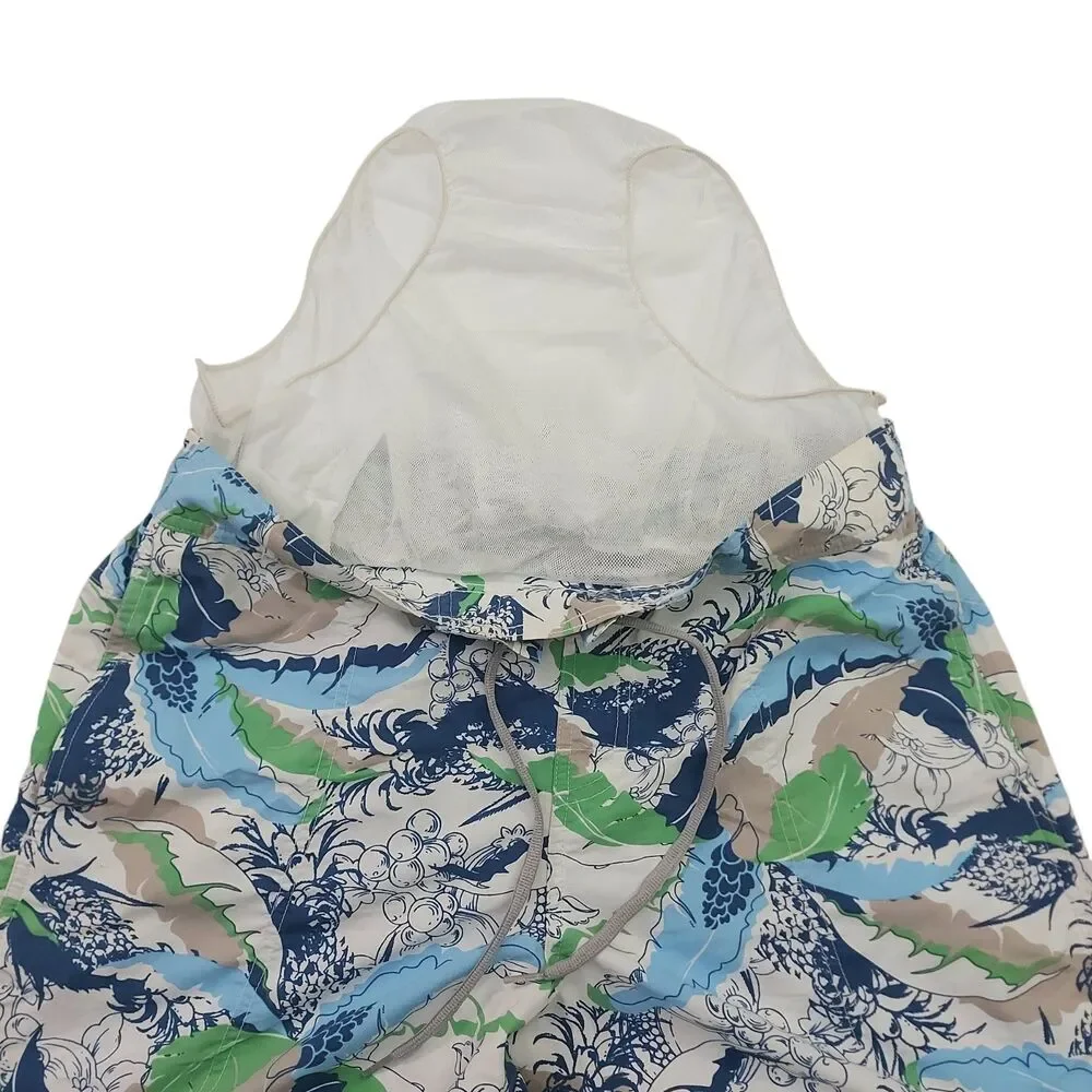 Speedo Swim Trunks Shorts Mens Large White Tropical Print Mesh Summer Beach